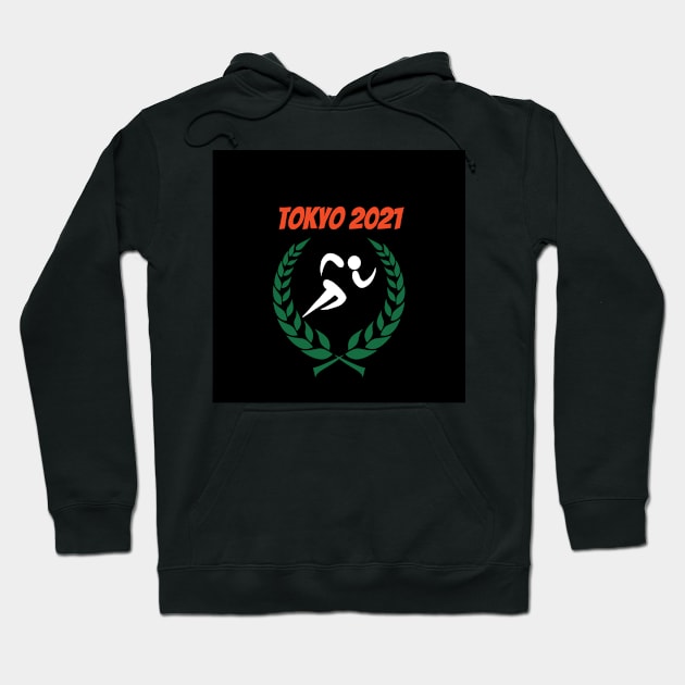 Track Tokyo 2021 Olympics Hoodie by Slick T's